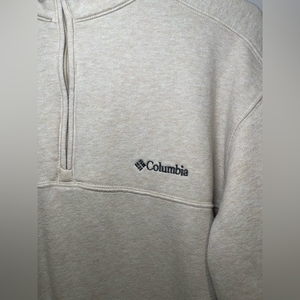 Columbia Hart Mountain II Men's 1/4 Zip Up Cream Long Sleeve - Picture 4 of 11